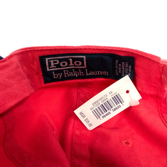 Polo Ralph Lauren Vintage Equestrian Embroidered Crest Hat Leather Strap NWT - Picture 12 of 13